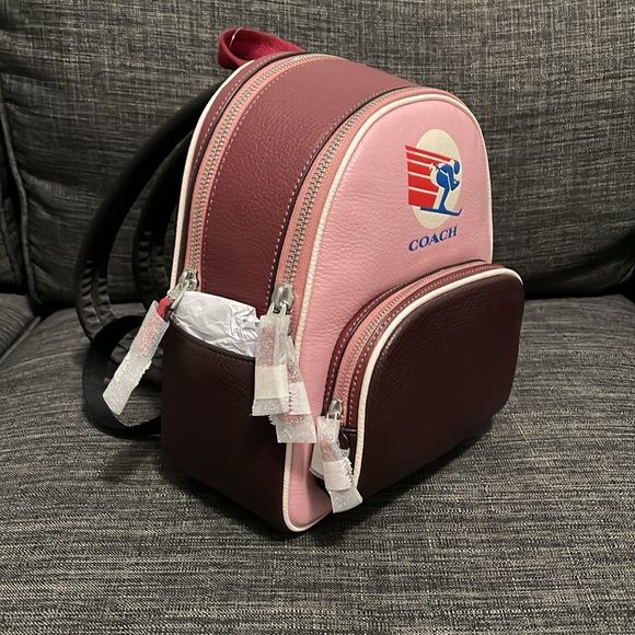 Coach Mini Court Backpack In Colorblock With Ski Speed Graphic - Picture 3 of 8